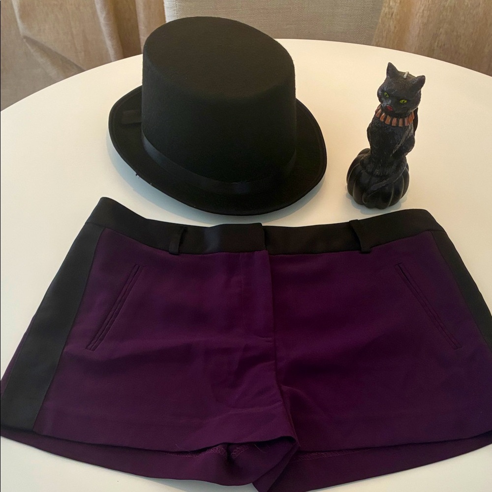 Forever 21 Tuxedo Black and Purple Waist Shorts